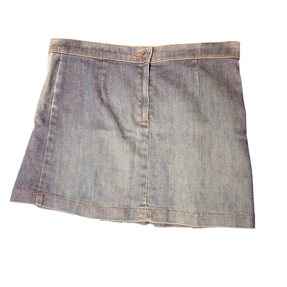 Y2K Juicy Couture Pleated Mini Skirt ONE SIDE HAS FADING Denim Front Pockets - Picture 6 of 11